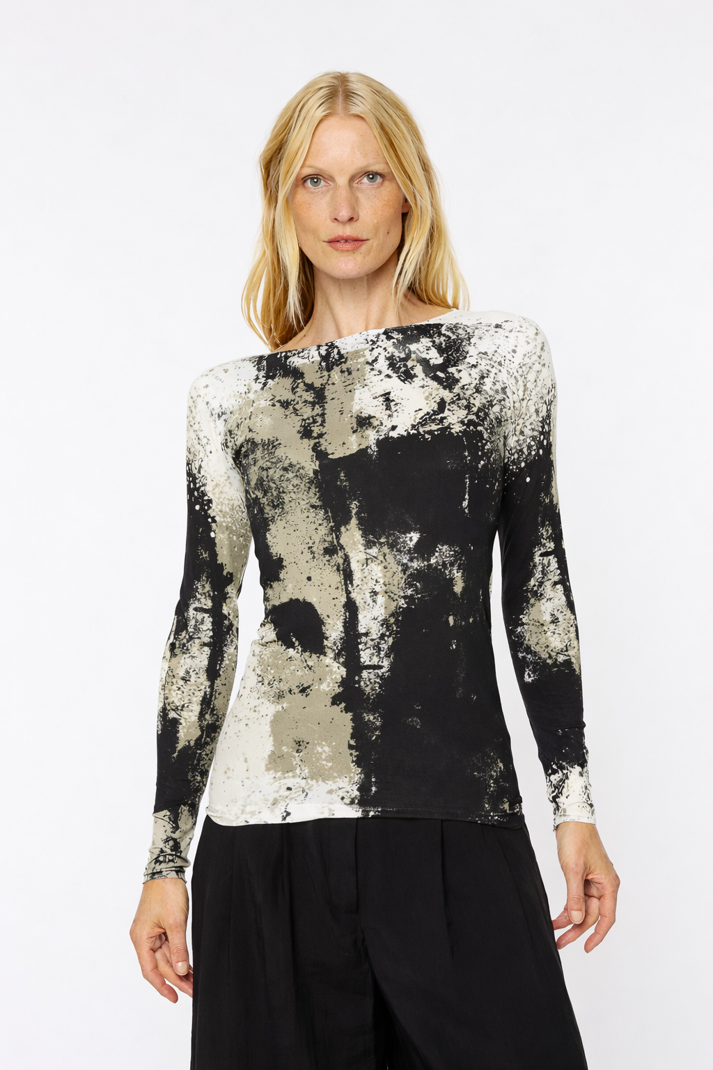 Stormy Raw Edge Second Skin Top