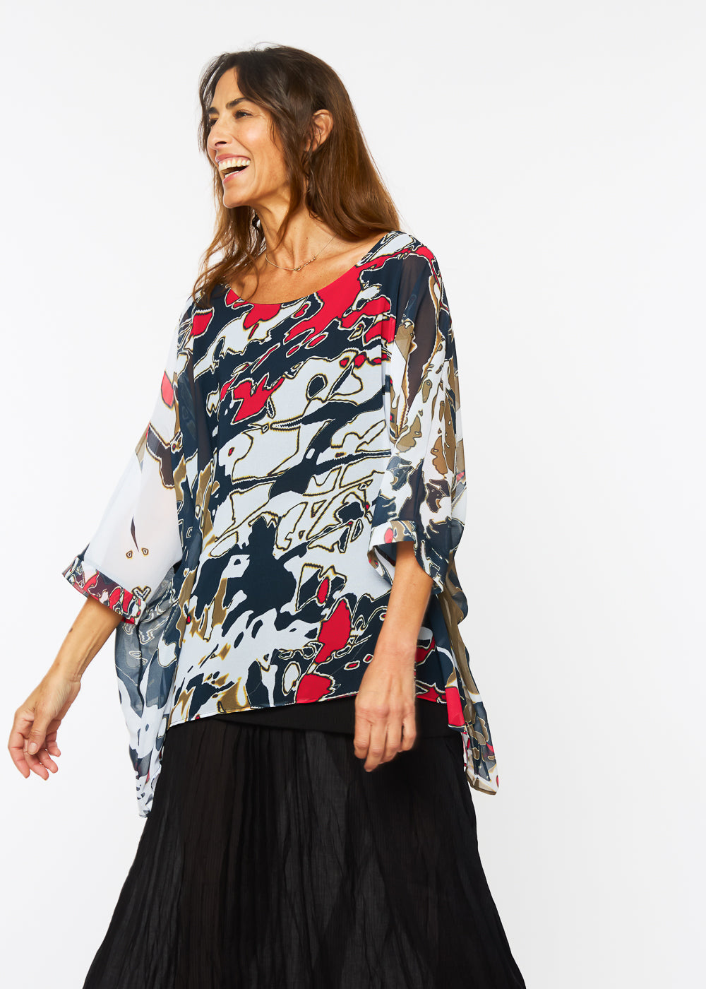 Capri Poncho in Drama- In Stock