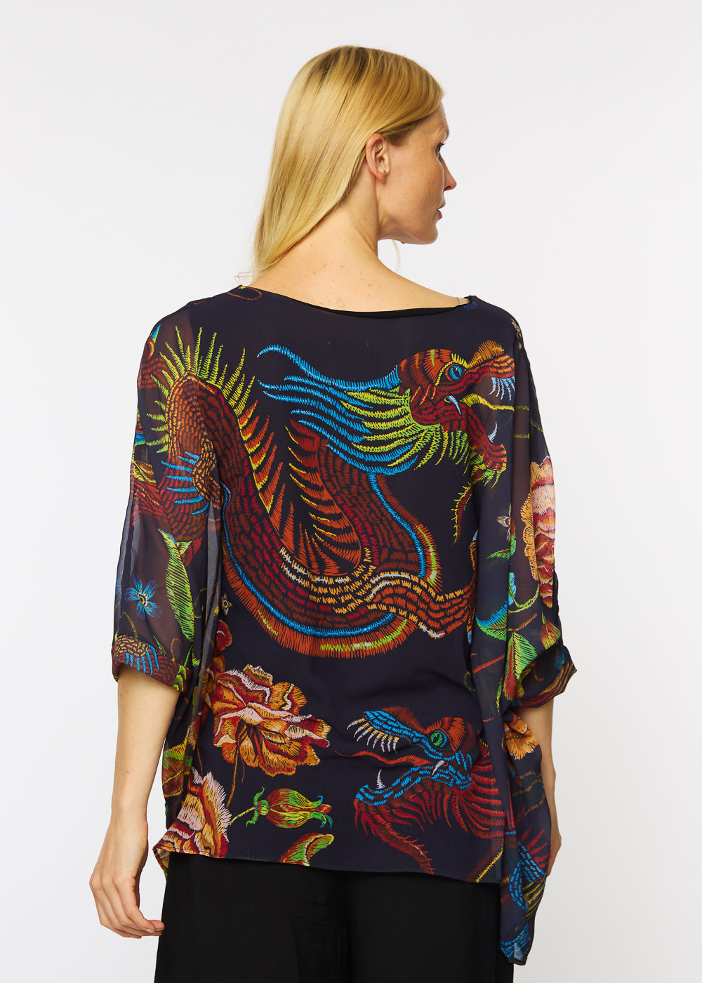 Capri Poncho in Dragon Rose