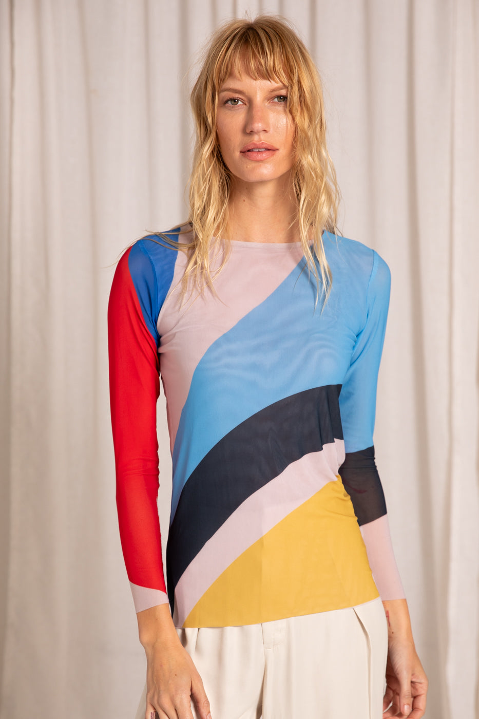 Color Block - Florence Double Sheer Top
