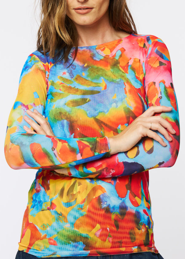 Color Me Crazy - Florence Double Sheer Top- In Stock