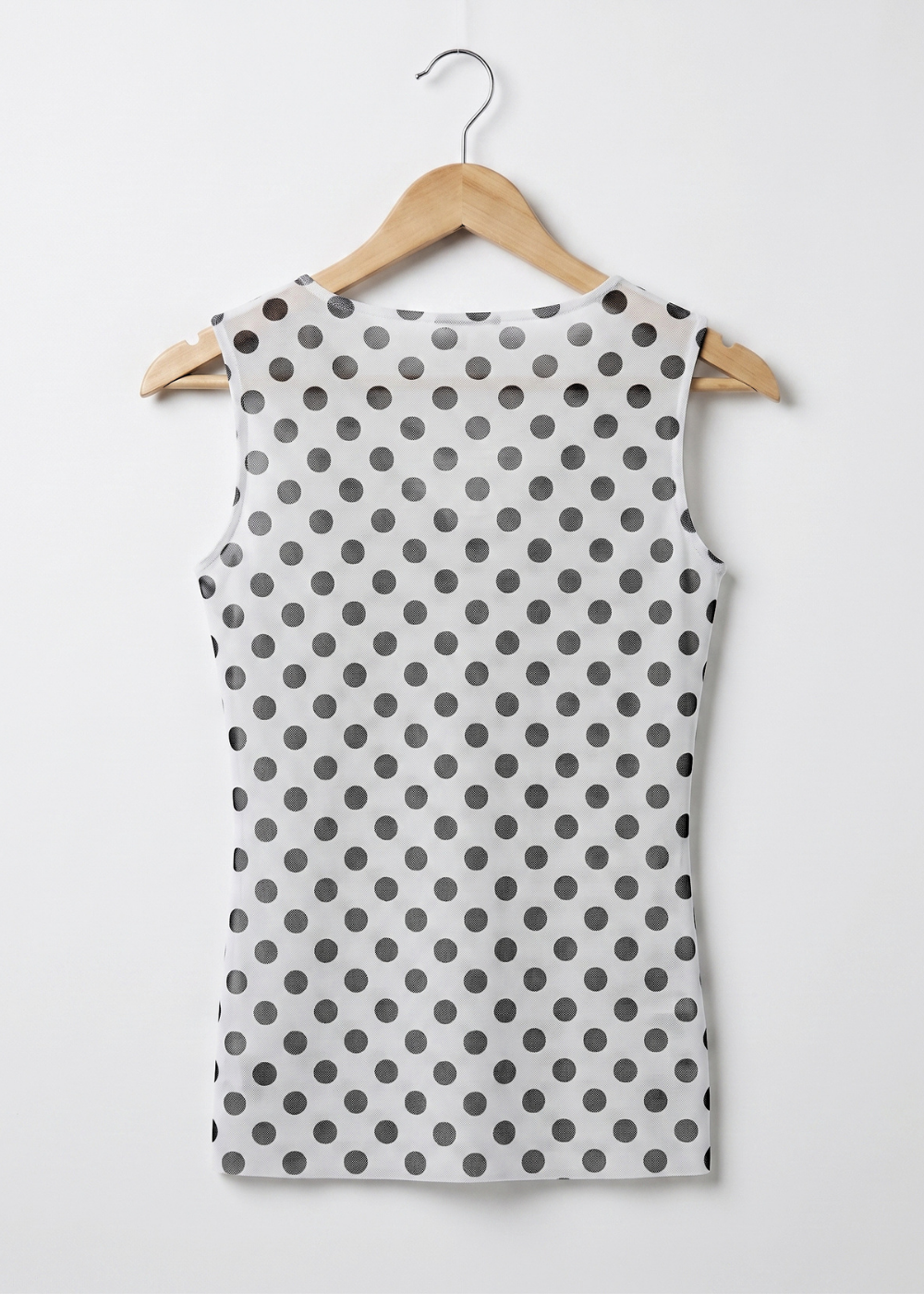 Polka Dot on White - Florence Mesh Tank Top