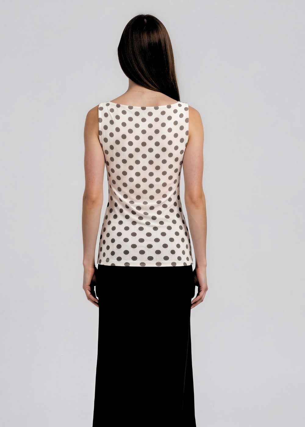 Polka Dot on White - Florence Mesh Tank Top