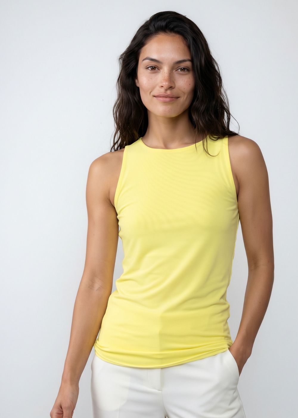 Florence Solid Double Sheer Tank Top