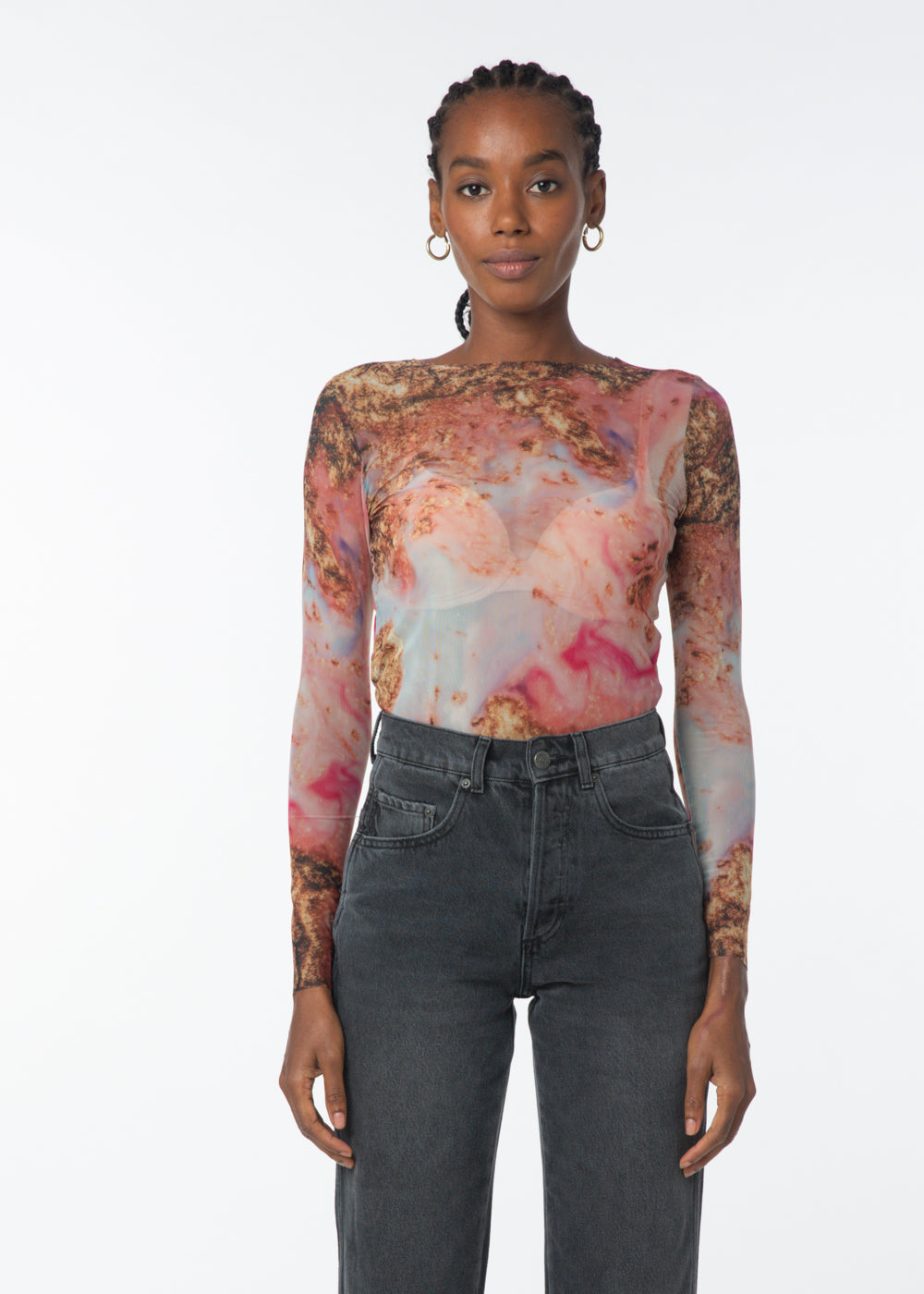 Web Exclusive Print - Galaxy Giselle Mesh Top