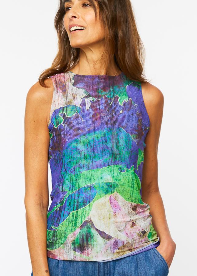 Nostalgic - Florence Solid Double Sheer Tank Top- In Stock