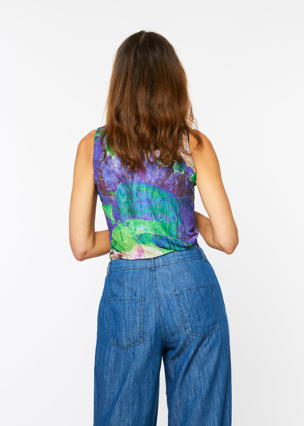 Nostalgic - Florence Solid Double Sheer Tank Top- In Stock