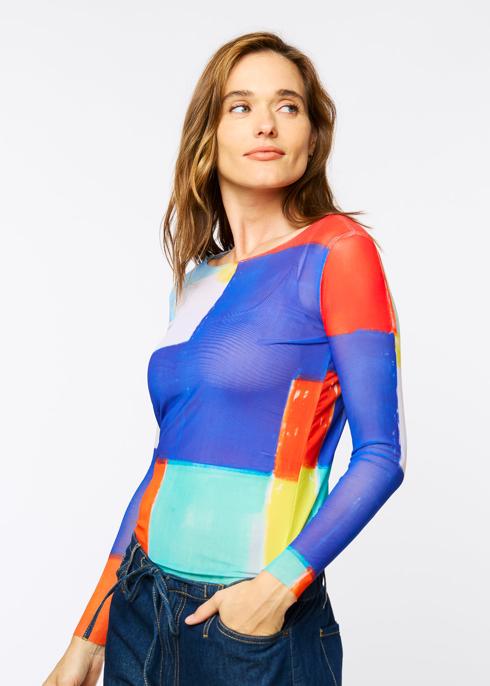 Technicolor - NudiTee Sheer Top- In Stock
