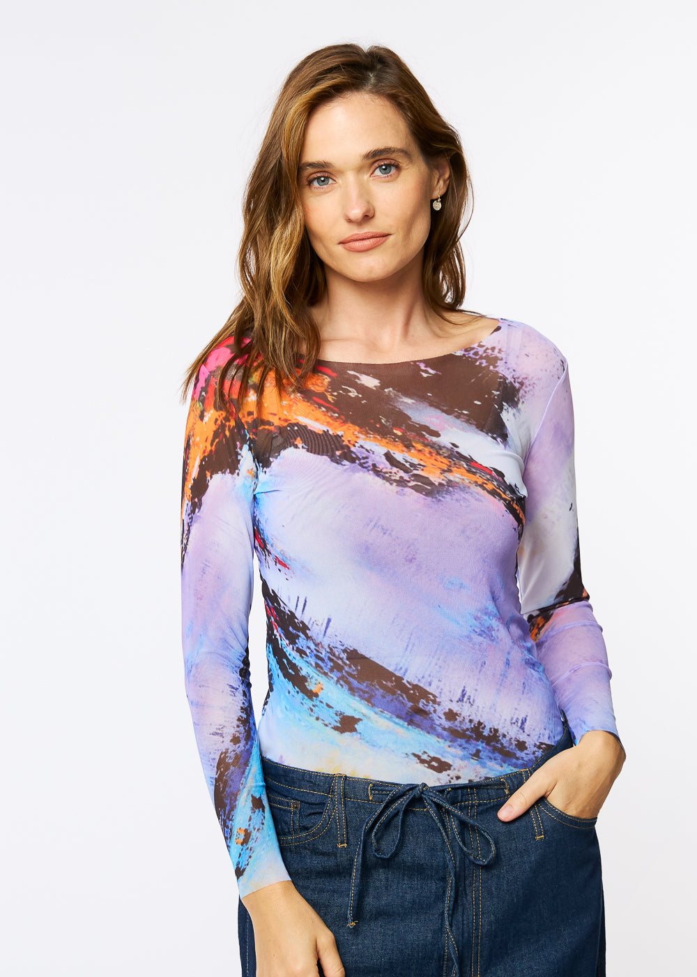 Whispers - NudiTee Sheer Top- In Stock