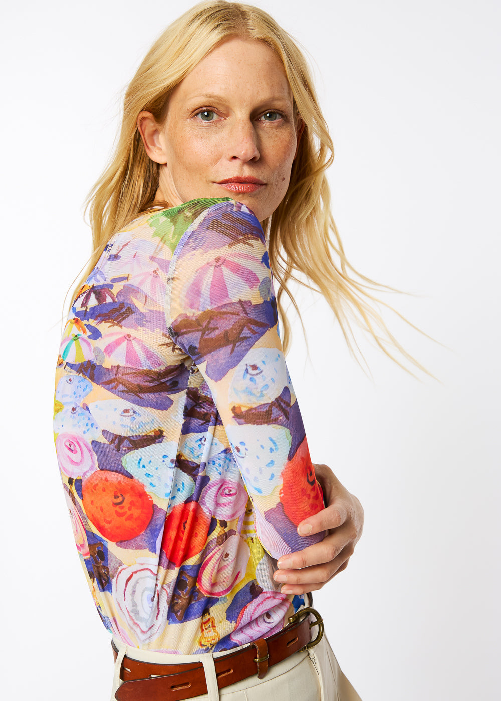 French Riviera - NudiTee Sheer Top- In Stock