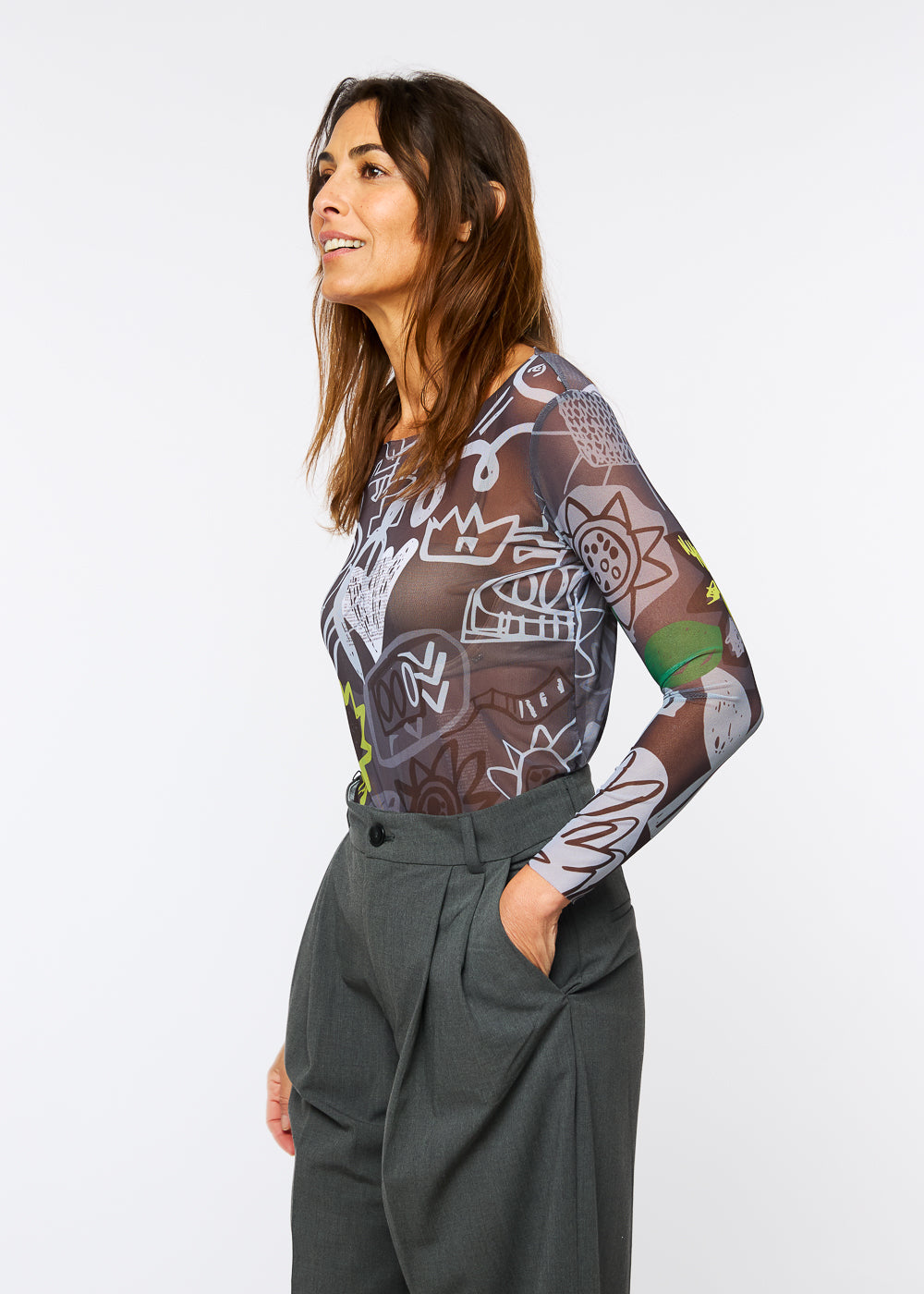 Dream In Chalk - NudiTee Sheer Top- In Stock