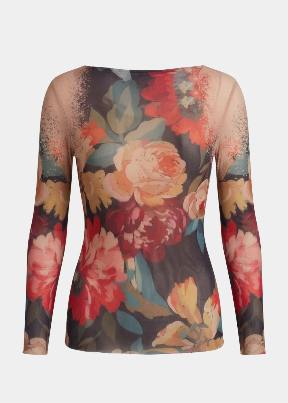 Dutch Floral - Nudi Ink Mesh Top