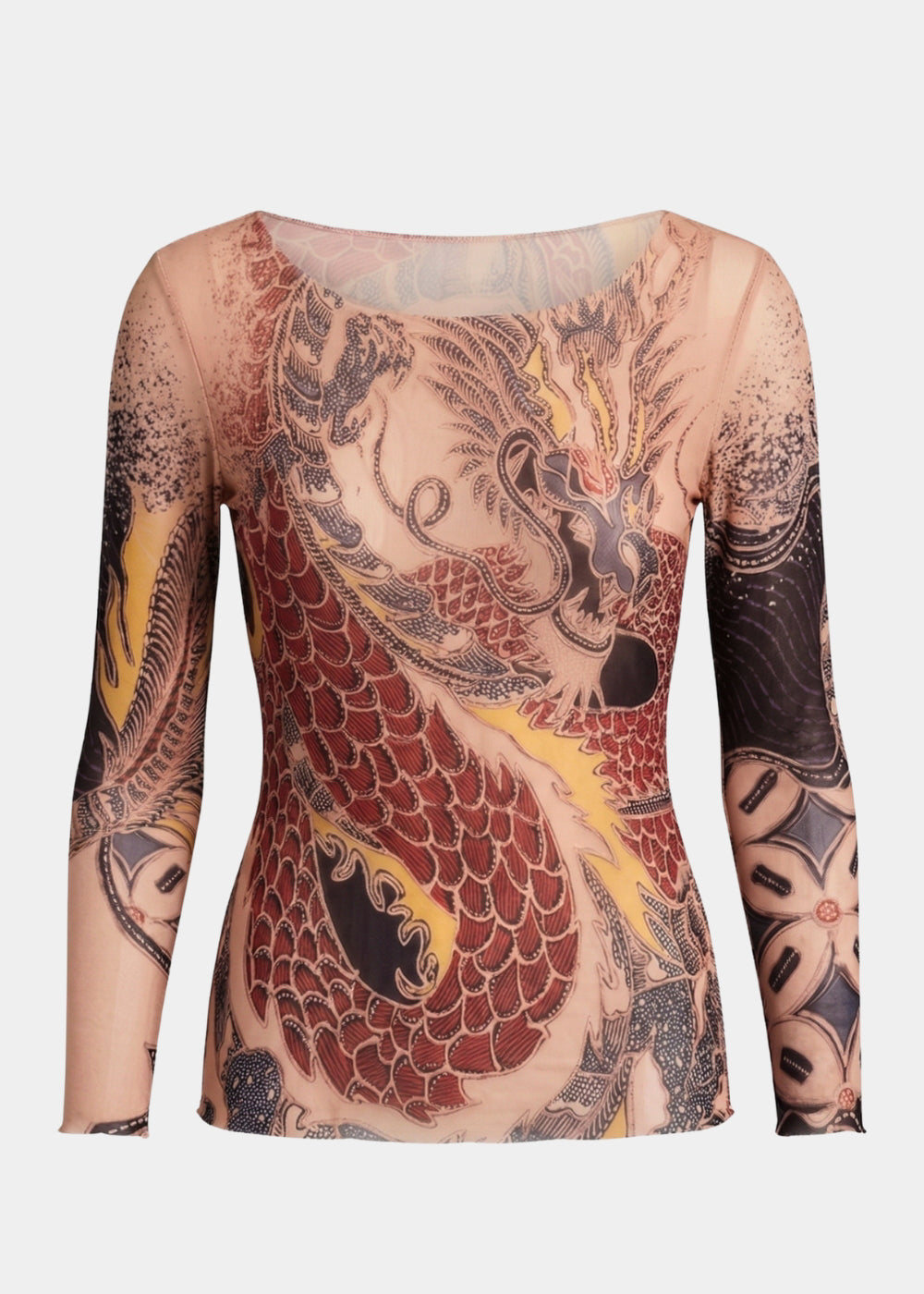 Dragon Dance - Nudi Ink Mesh Top – AMB Designs