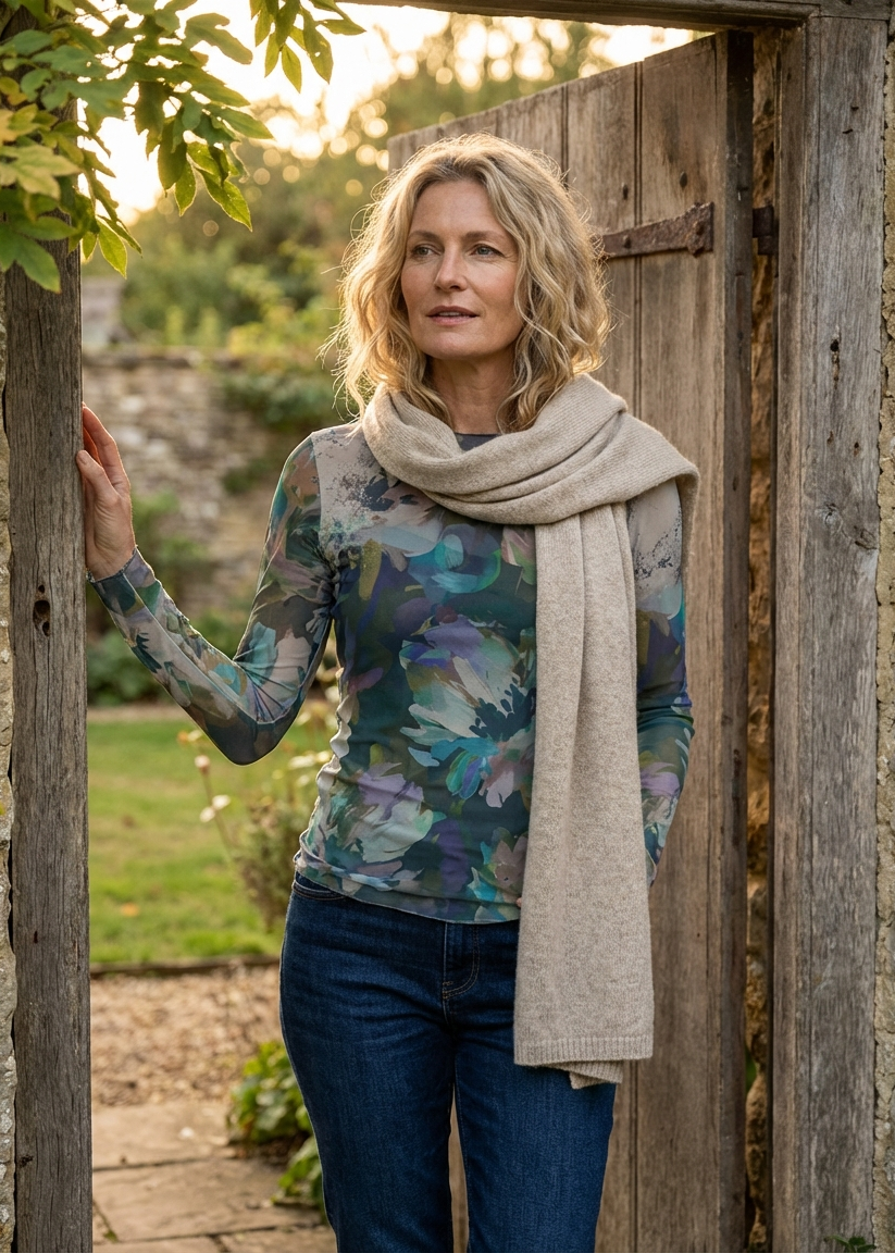 Moonflower Raw Edge Second Skin Top