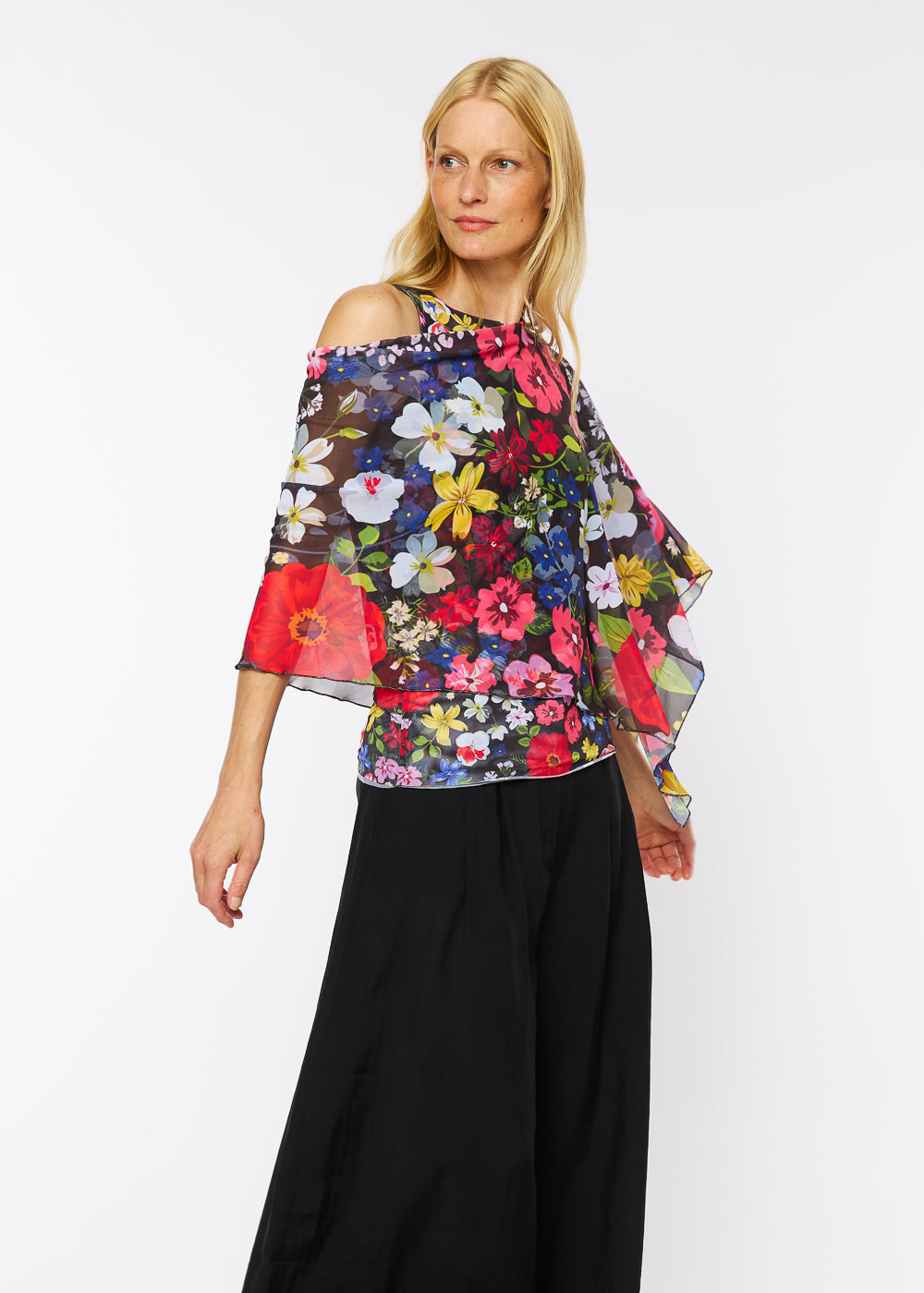 Mila Ponshawl in Perennial- In Stock