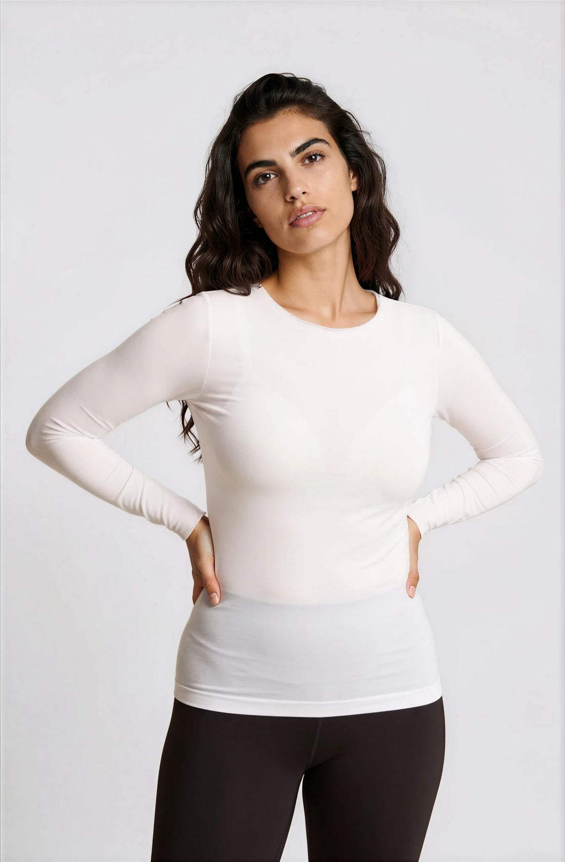 Solid Raw Edge Second Skin Top (Size 2)