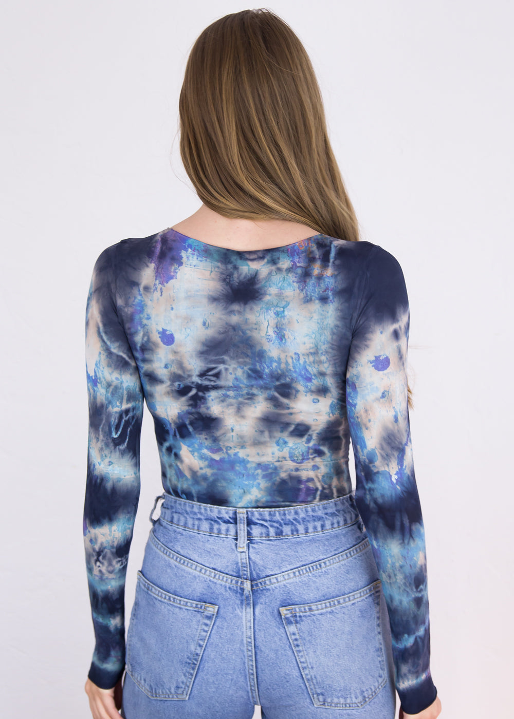 Mixed Media Raw Edge Second Skin Top