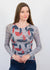 Geometric Art Second Skin Raw Edge Top