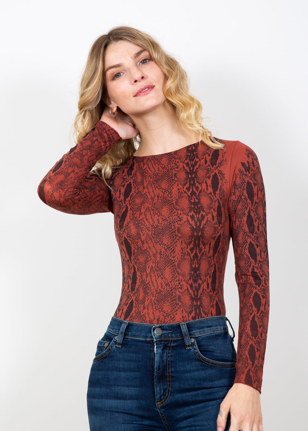 Snake Skin Raw Edge Second Skin Top
