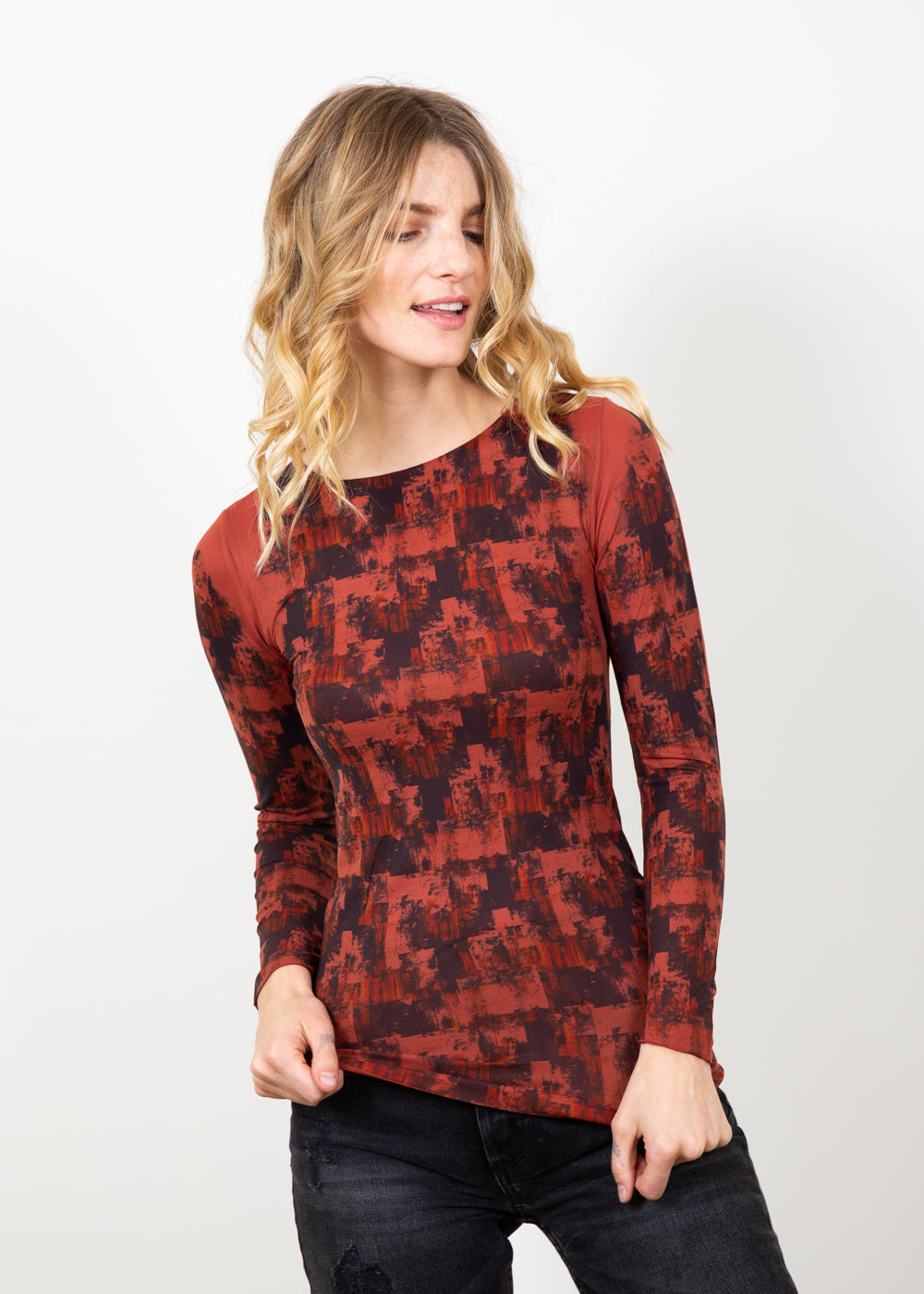 Autumn Grunge Raw Edge Second Skin Top