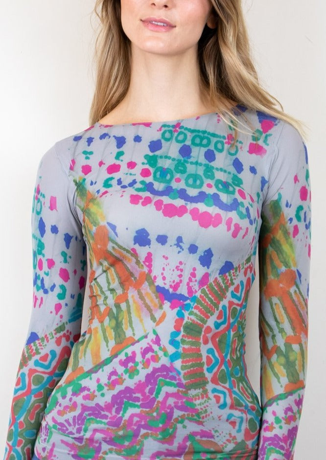 Batik Raw Edge Second Skin Top