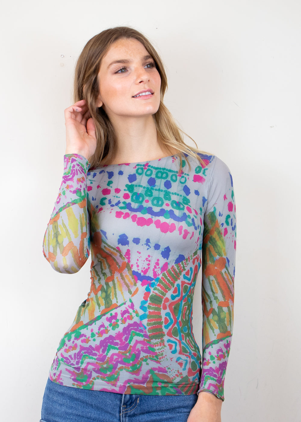 Batik Raw Edge Second Skin Top