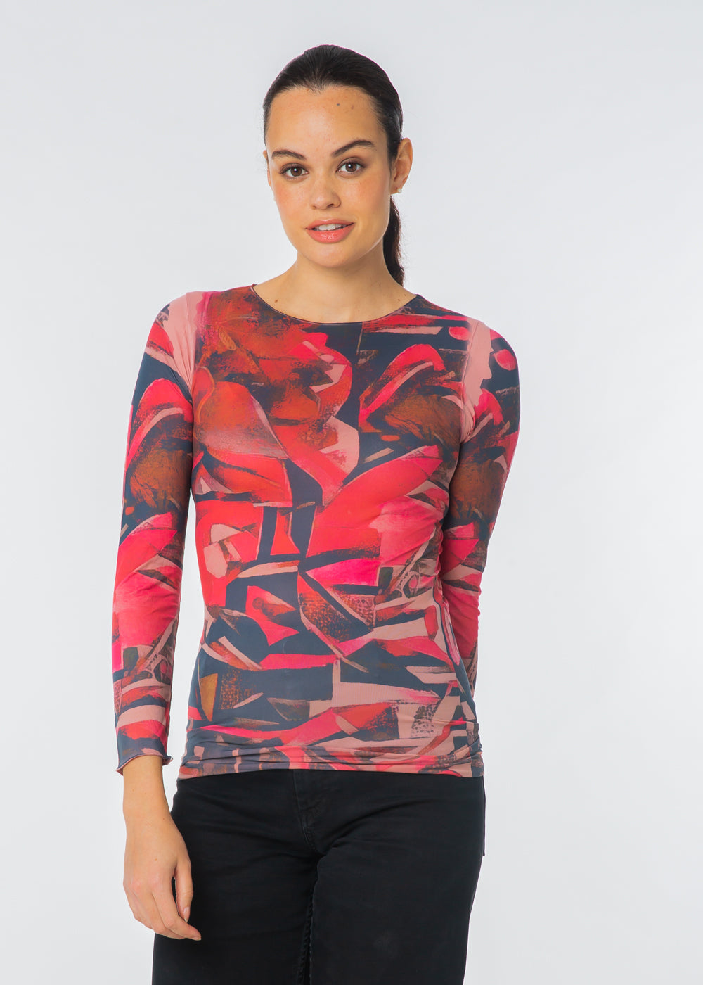 Cubist Art Raw Edge Second Skin Top