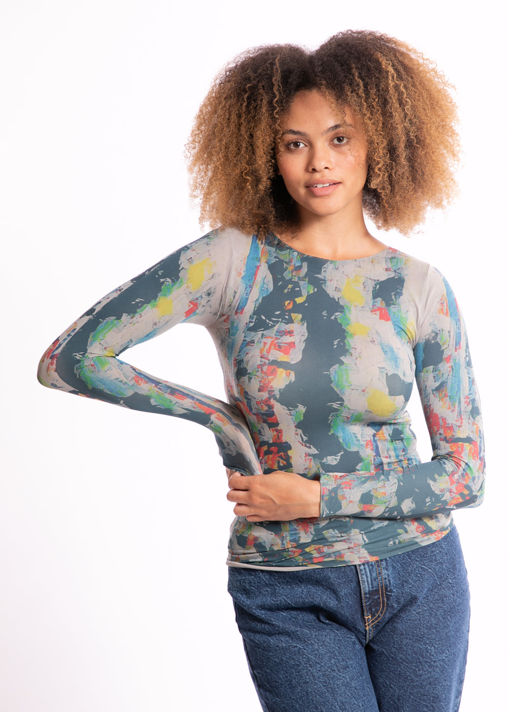 Confetti Second Skin Raw Edge Top