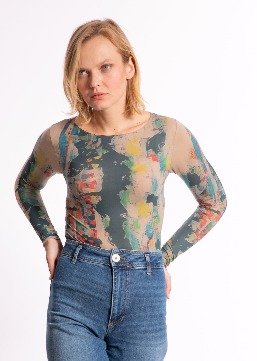 Confetti Second Skin Raw Edge Top