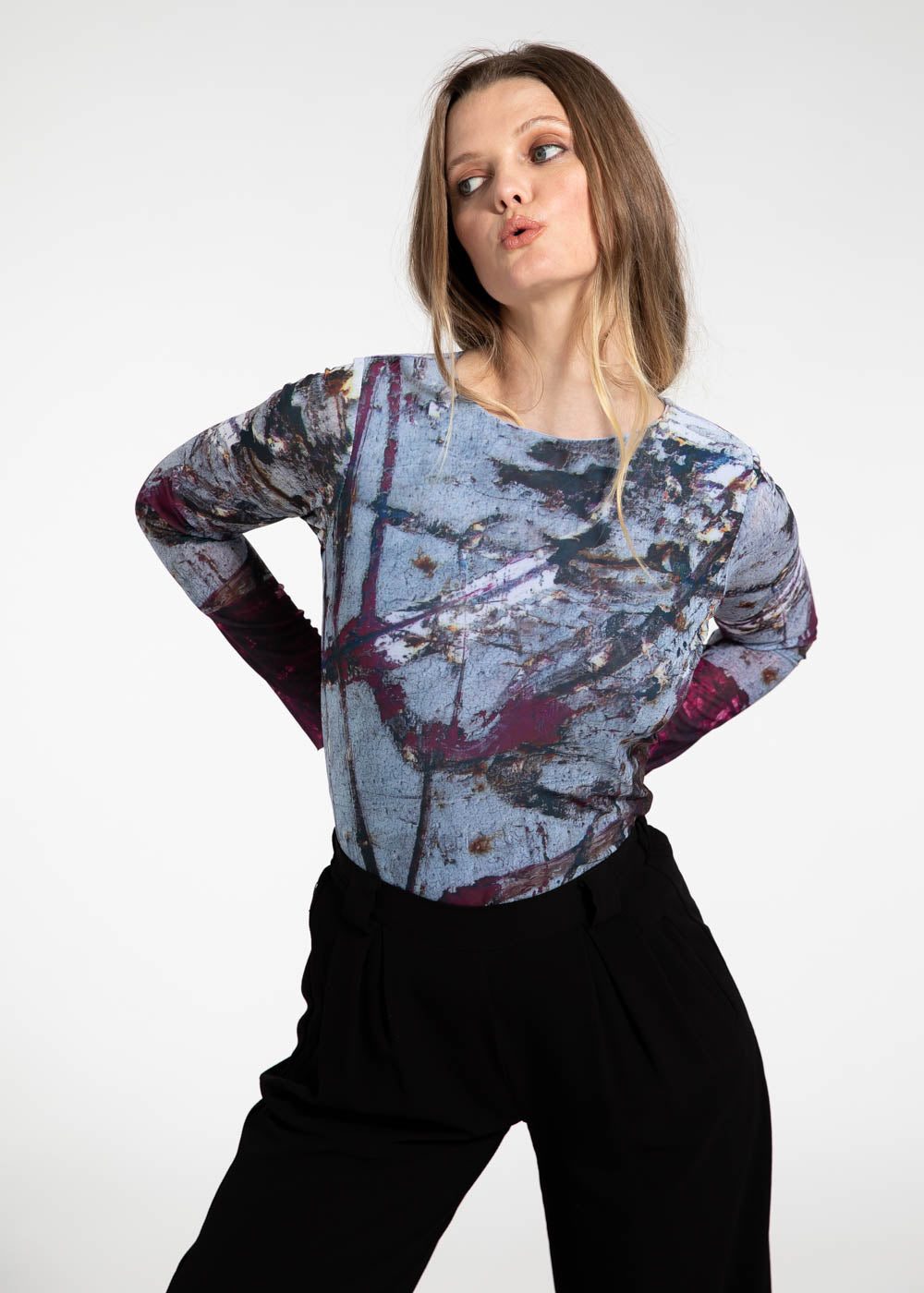 Plum Alloy - Florence Double Sheer Top