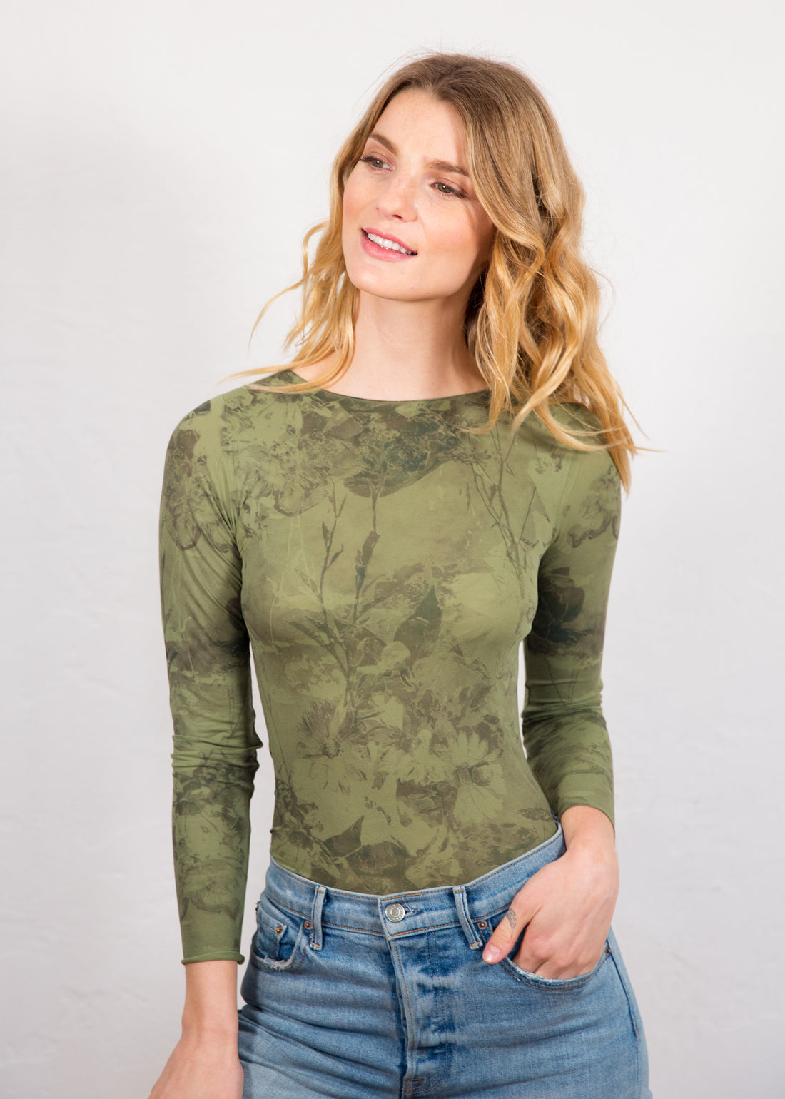 Antique Flora Raw Edge Second Skin Top