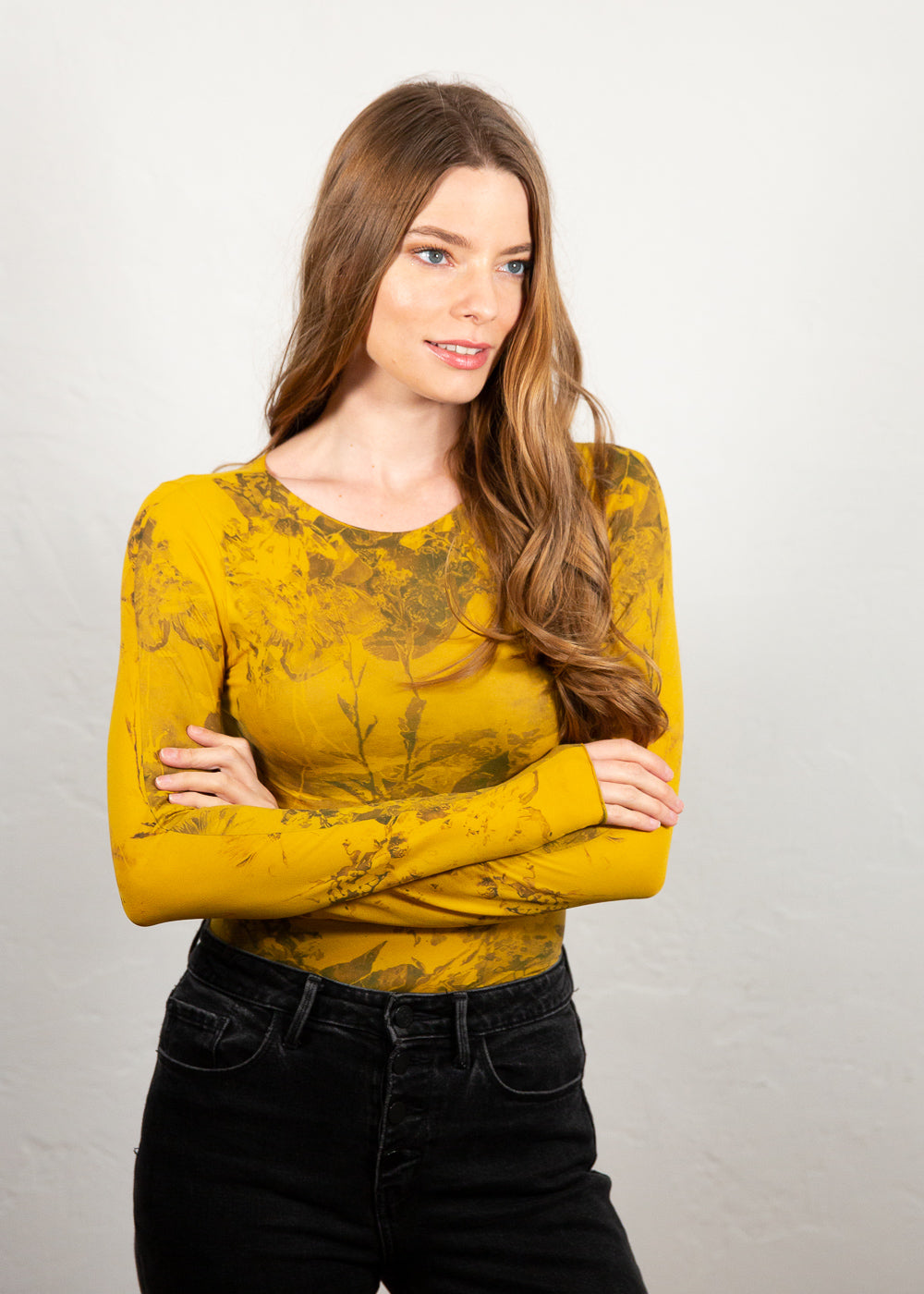 Antique Flora Raw Edge Second Skin Top